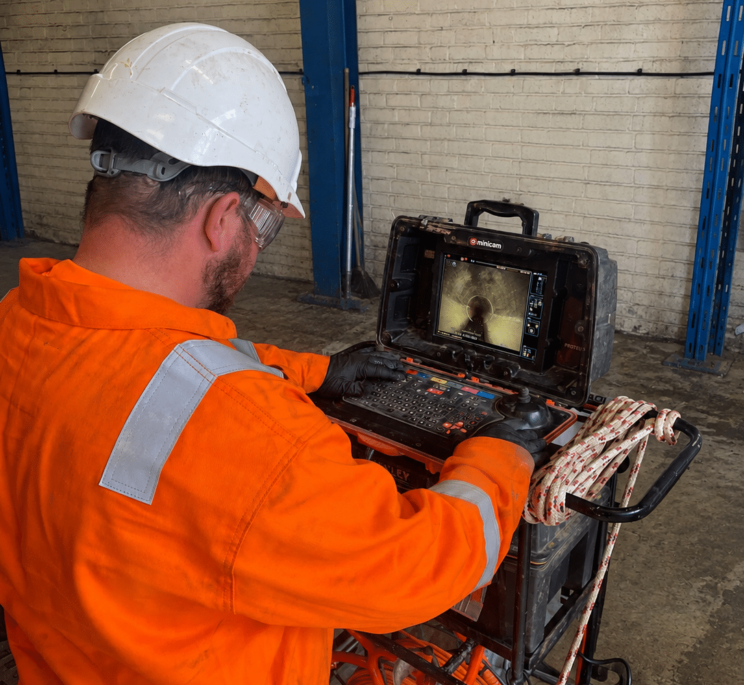 Engineer operating camera